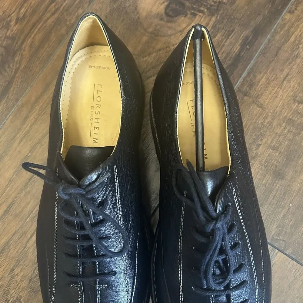 Florsheim Mens Black Leather Dorset Oxford Dress Shoes Size 10M Excellent